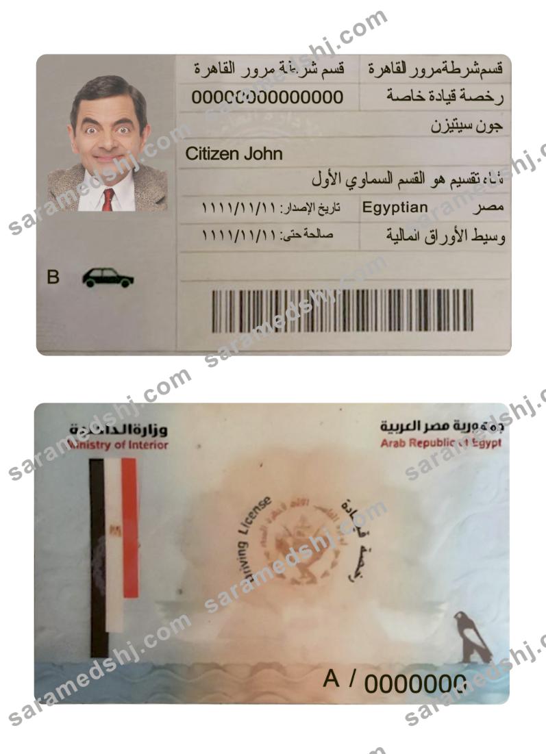 Egypt driving license